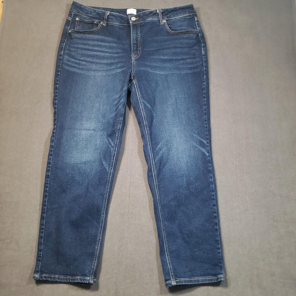 Time and Tru Straight Leg Jeans Womens 20 Regular Dark Wash Stretch Denim